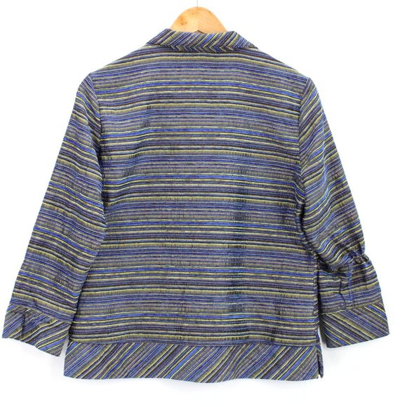 Drapers & Damons Blazer Jacket Womens Multicolor Striped Button Front Small S - Picture 7 of 9